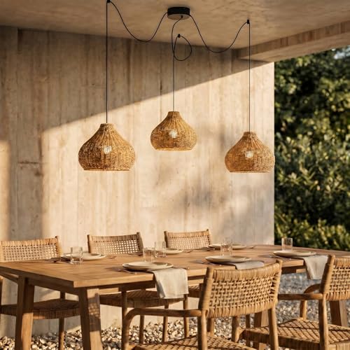 Luminaire extérieur Taniola à intensité variable suspension 3 lampes E27