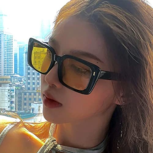 Vintage Sunglasses Woman Shades Mirror Retro Sun Glasses Female Rivet Orange Lens4