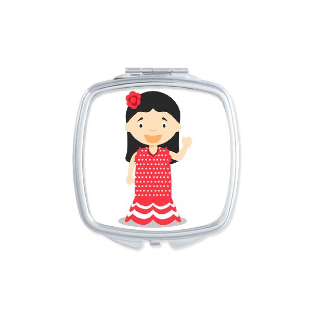 Miroir compact portable dessin animé multicolor Tribe Afrique du Sud pour corriger le maquillage