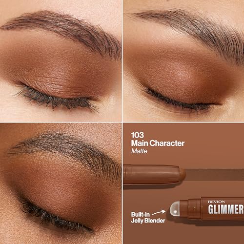 REVLON Glimmer Shadow Multi-Stick, Eyeshadow, 103 Main Character | Multi-use shadow delivers all-day, fade-resistant color. Crease-proof, and waterproof. Built-in primer + jelly blender tip. - image 2