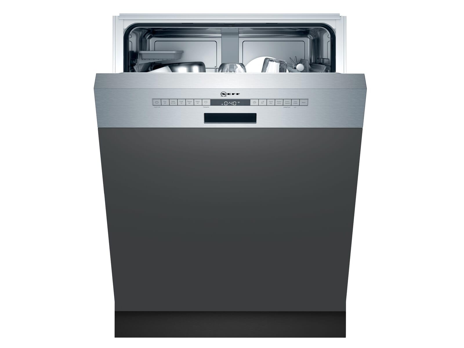 NEFF S245HAS29E N 50 Teilintegrierter Geschirrspüler, 13 Maßgedecke, Edelstahl, 86,5 cm Höhe