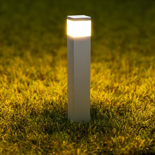 Poste Balizador Luminária de Jardim Externo 50CM E27 + LED MF403 (Branco (Branco Frio))