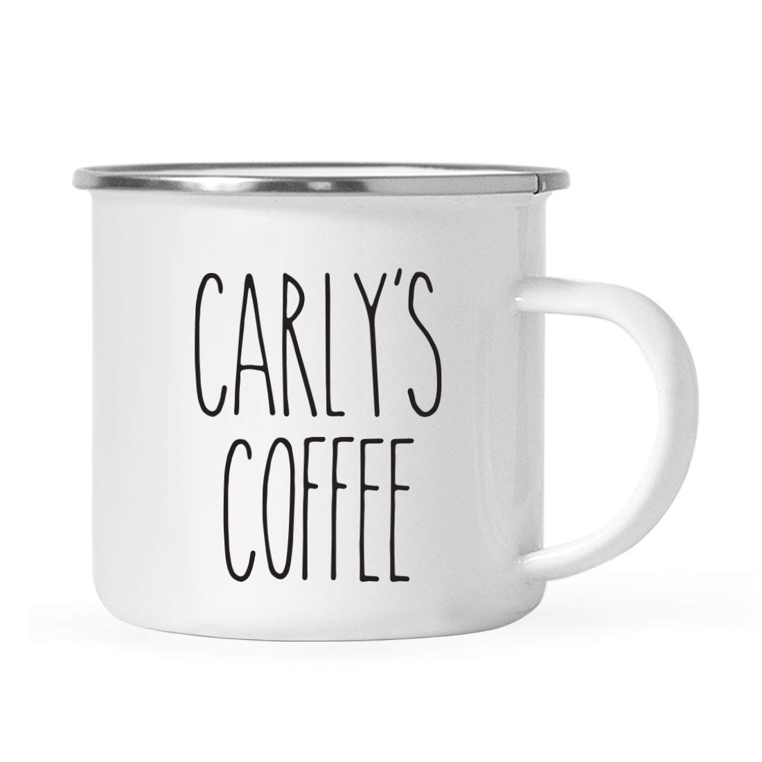 Andaz Press Personalized Name Farmhouse Rustic Fall Autumn Kitchen Decor 11oz. Stainless Steel Campfire Coffee Tea Mug Gift, Carly's Stainless Steel Campfire Coffee, 1-Pack, Custom