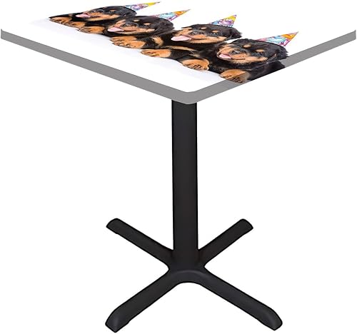 Miniatura 2 de Rottweiler - Funda cuadrada para mesa de cumpleaños, cachorros con cono de fiesta, cubierta cuadrada para mesa de comedor, se adapta a mesas de 24 x