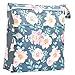 Sigzagor Medium Wet Dry Bag Baby Cloth Diaper Nappy Insert Bag Reusable Washable With Two Zippered Pockets For Girls (Floral)