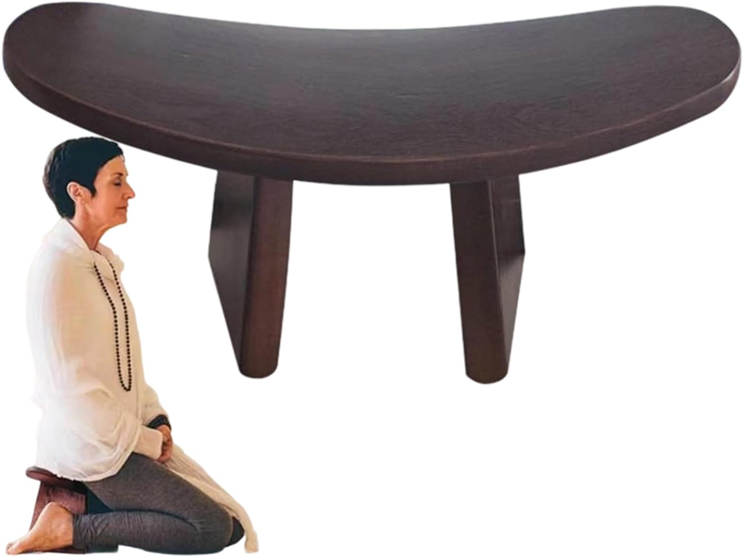 Yoga Bench - Wooden Ergonomic Seat - Kneeling Bench,for Wooden Women Men Teens Adults Yoga Traveling Home Worship Mindfulness Practices