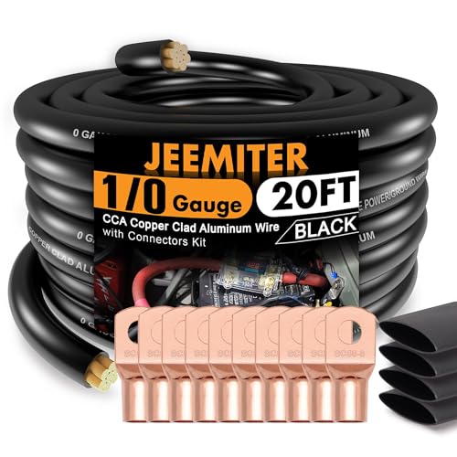 Câble de rechange 1/0 AWG pour amplificateur auto, fil de terre et kit Big 3 avec bornes