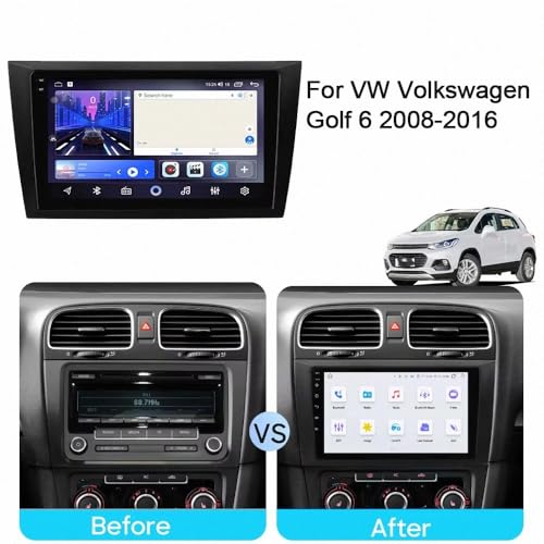 Radio de coche 2 DIN para VW Golf 6 (2008-2016) con GPS y 2G+32G 2