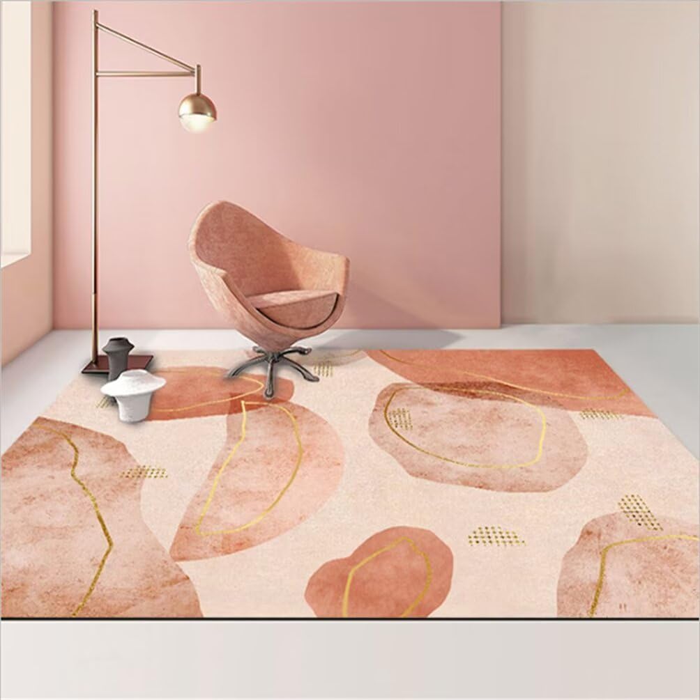 Tapis tout doux et lavable orange 50x80cm anti-décoloration pour lit