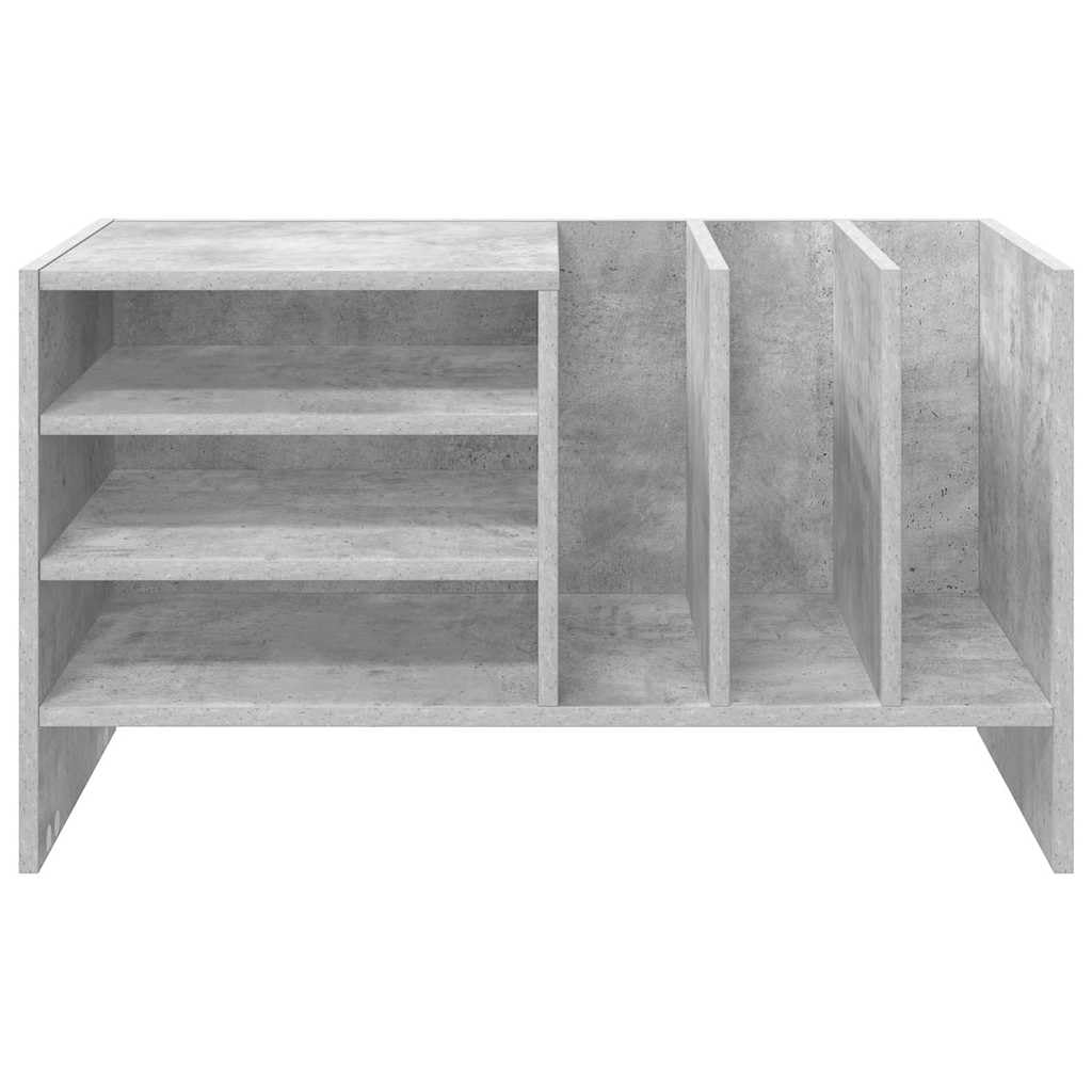 Armadio per dischi in vinile, grigio cemento, 78,5 x 35 x 45 cm, moderno scaffale per LP in legno con 6 scomparti, elegante portariviste e porta dischi per il soggiorno