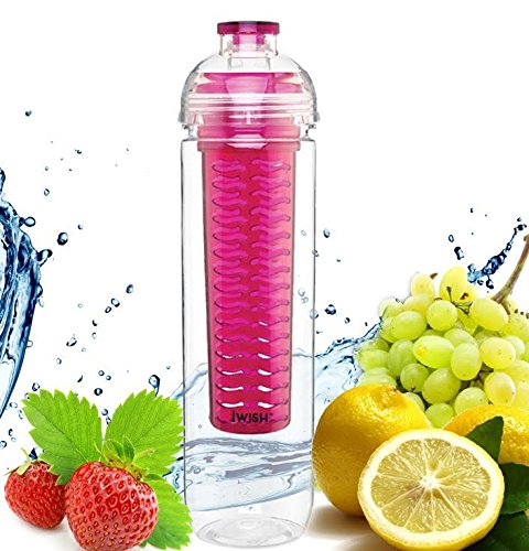 h2go Detox Fruit Infusion Water Bottles- Spill-Proof Flip Top, BPA Free, Flavored Water Infused in a Durable Tritan 27 oz. Infuser Pitcher, Many Color Option