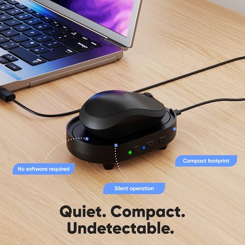 Image of Undetectable Mouse Mover Jiggler, Adjustable Activity, Optional Shut-Off Timer, Random Movement Engine, No Software, Quiet & Undetectable Operation, USA Company (Dual Disc)