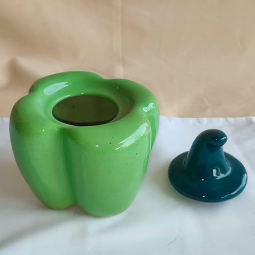 Miniatura 5 de Tarro de cerámica para pepinillos decorativos de Capsicum  Tarro de almacenamiento de alimentos  Aachar multiusos, tarro de masala para cocina y
