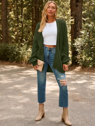 Image of LILLUSORY Womens Oversized Cardigans Soft Knit Cardigan Sweater with Pockets