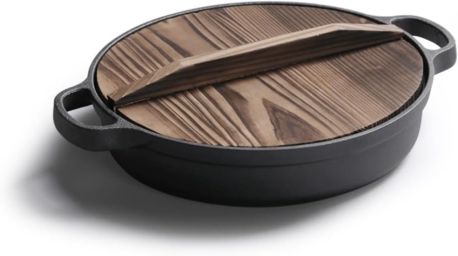 HBJWOV Cast Iron Frying Pan Cooking Pot Breakfast Pan Omelette Pancake Pot Restaurant Chef(30CM)