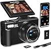 Yatao Digital Camera, 5K 75MP Cameras for Photography with WiFi & 64GB TF Card, Autofoucs Vlogging Camera for YouTube with 180° Flip Screen, Compact Vlog Travel Camera Kit for Beginner, Teens (Black)