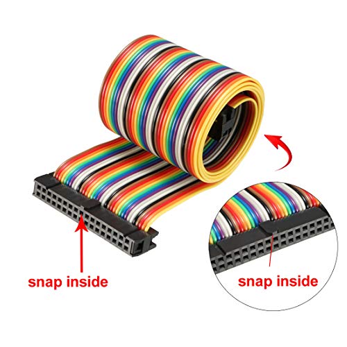 Nappe plate 34 broches IDC uxcell 48cm câble ruban informatique HE10 - 3