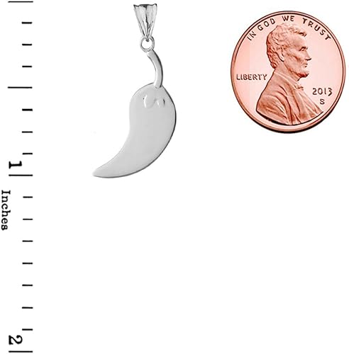 Vista 2 de Dijes de buena suerte de plata de ley fina con dije de chile jalepeño, Plata esterlina