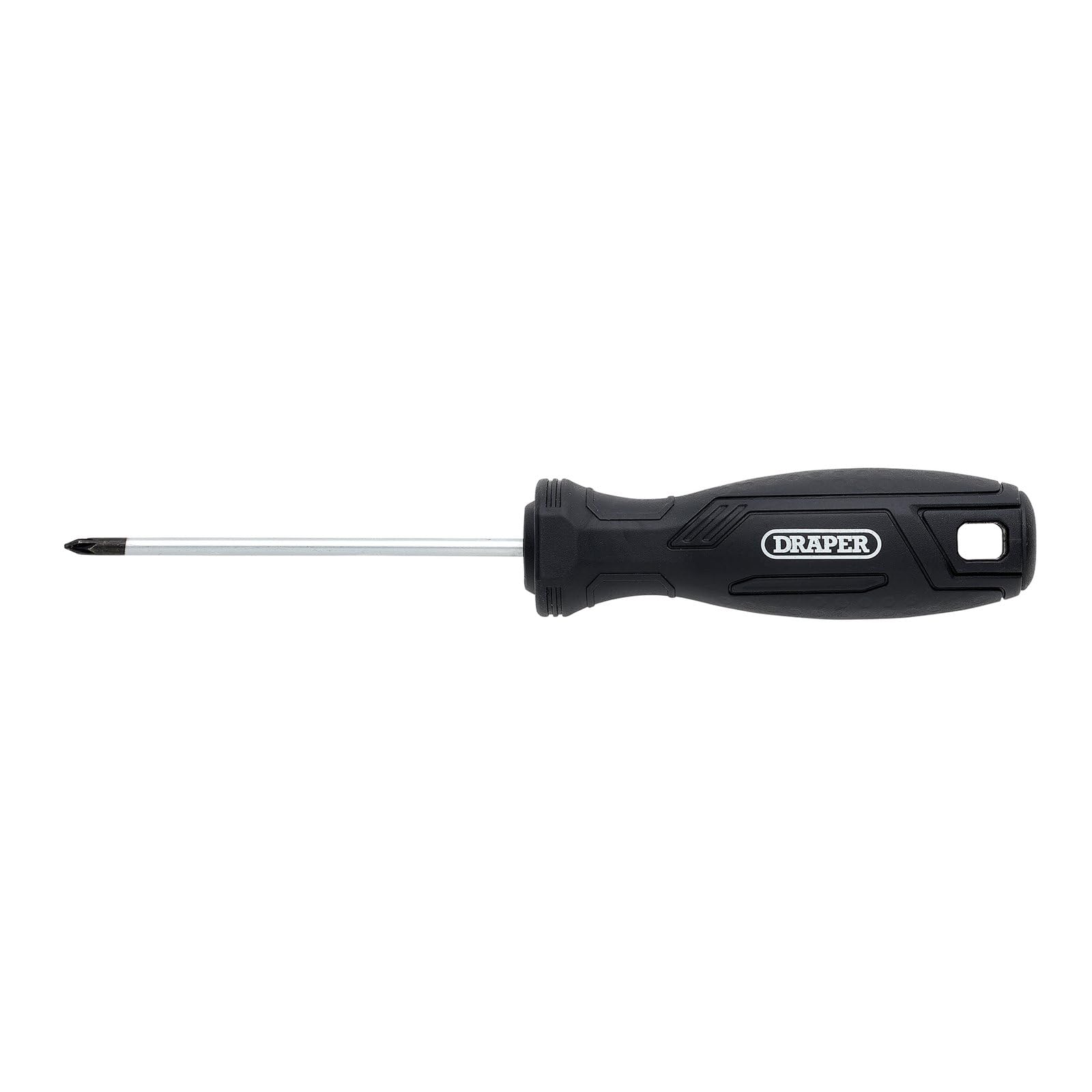 Draper Pozi Hard Grip Screwdriver, PZ0 x 75mm - 13512 - Magnetic Tip, CRV Blade, Black - Image 2
