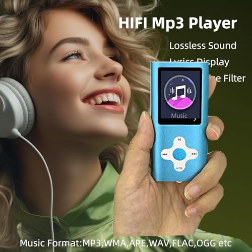 Image of Mp3 Player,Music Player with a 16 GB Memory Card Portable Digital Music Player /Video /Voice Record /FM Radio /E-Book Reader /Photo Viewer /1.8 LCD (Blue)