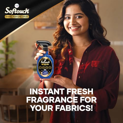 Image of Softouch Fabric perfume Spray 350 ml| Instant frgarance| Eliminates odours on Clothes, Curtains, Sofa, Cushions, Carpets, Bedding