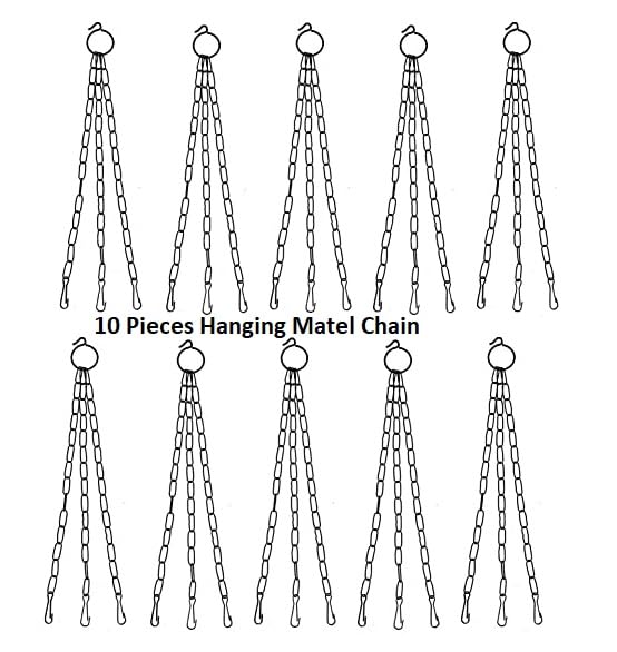 Varshney Gardening Matel Hanging Basket Chain for Hanging Plant Pots Indoor Outdoor Planters - Pack of 10 Pieces