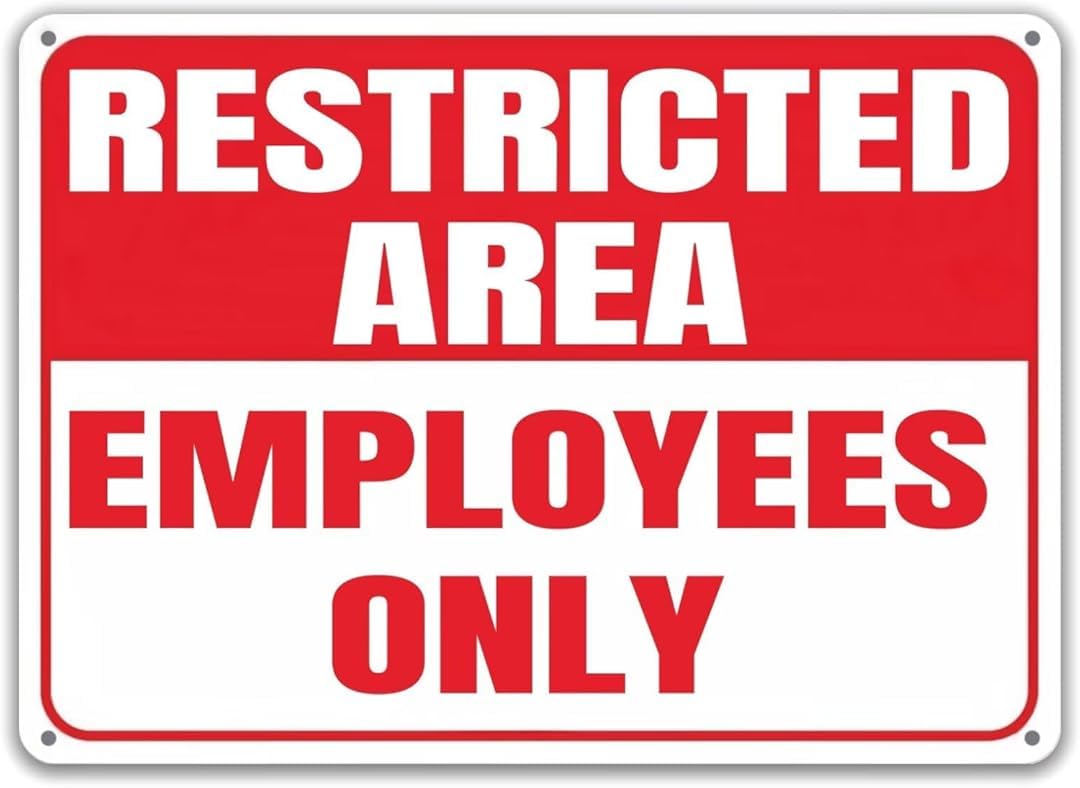 Restricted Area Employees Only Vintage Retro Tin Signs for Home Garage Farm Garden Bar Coffee Kitchen Wall Decor 8x12 Inch