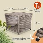CASARIA Polyrattan Beistelltisch mit WPC-Platte Creme