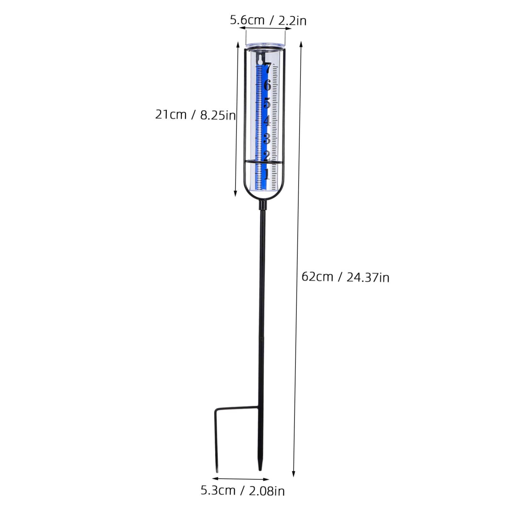 Toyvian Accurate Rain Measurement Tool Outdoor Rain Gauge Tube Replacement Adjustable Stake