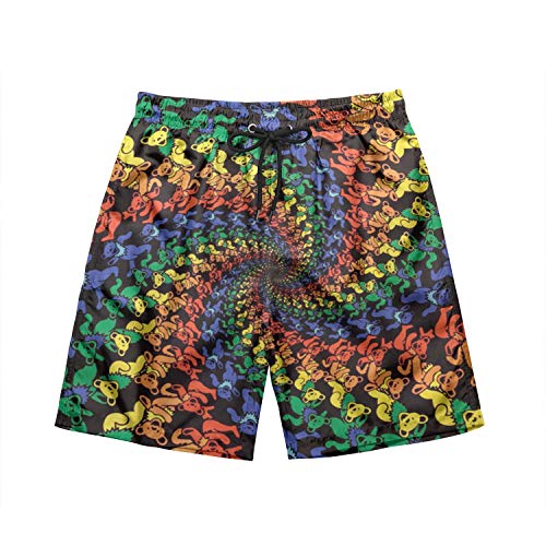 Flames Wolf Men's Swim Trunks Quick Dry Beach Board Short Funny Slim Fit Swimming Short with Pockets Mesh Lining White