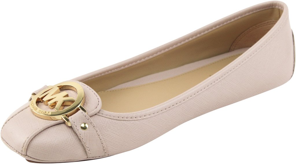 Michael Kors Women's Pale Gold Moccasins, Soft Pink Saffiano, 8.5 B(M) US