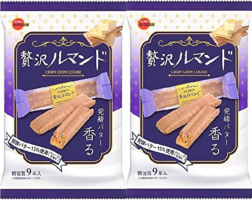 Amazon | ブルボン 贅沢ルマンド 1袋(9本入り)× 2袋 | ノーブランド品