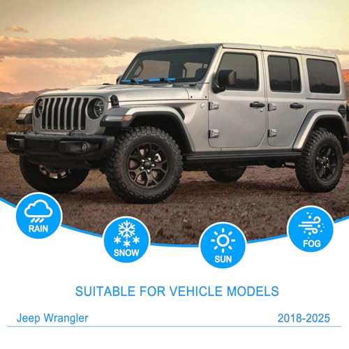 CJPPPZIW® Windshield Wipers-16"+16"+12" Replacement for 2018-2025 Jeep Wrangler,Streak-free,OEM Quality Premium All-Season Front and Rear Blue Wiper Blades (Set of 3) by CJPPPZIW - Used condition - Image 2