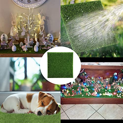 SOONHUA 10 Pezzi Erba da Giardino Artificiale 15 * 15 Cm Tappeto Erboso Prato in Miniatura Sintetica Dall'aspetto Realistico Finto per Mini Ornamento Casa Delle Bambole Arredamento - Image 4
