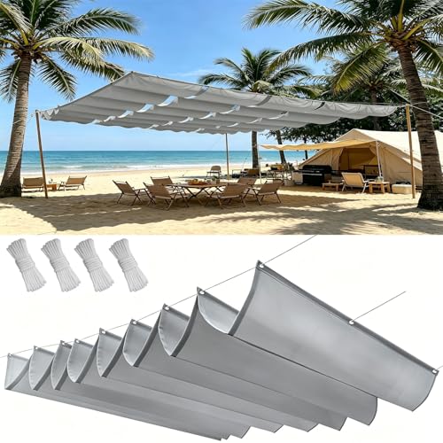 Store ondulé sur mesure haut de gamme 3x6m imperméable gris clair