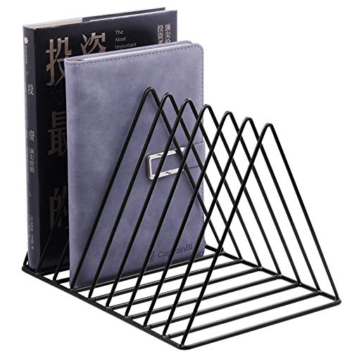 Record Rack,Magazine Holder,Newspapers Holderï¼ŒLetters Storage,Desktop File Sorter Organizer Triangle Bookshelf Decor Home Office,Photography Props