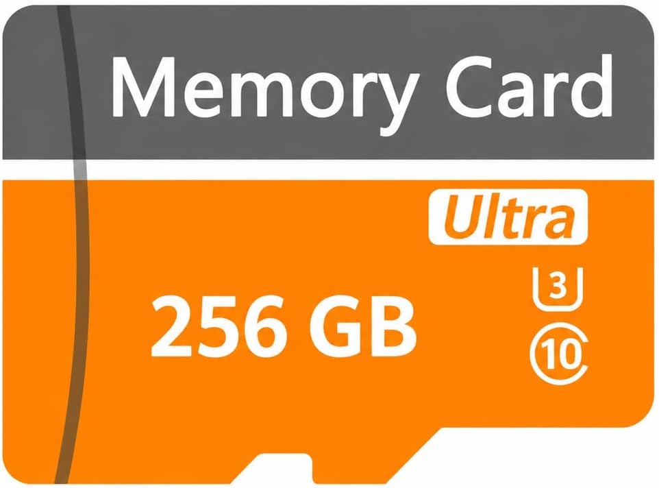256GB TF SD Card with Adapter, High Speed Memory Card, TF Card, UHS-I C10 A1 Memory TF Card for Tablet/Camera/Mobile Phone/Game Console -Orange1