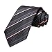 Hi-Tie Silk Ties for Men Plaid Paisley Striped Necktie Pocket Square Cufflinks Set Formal Business,Gray Pink