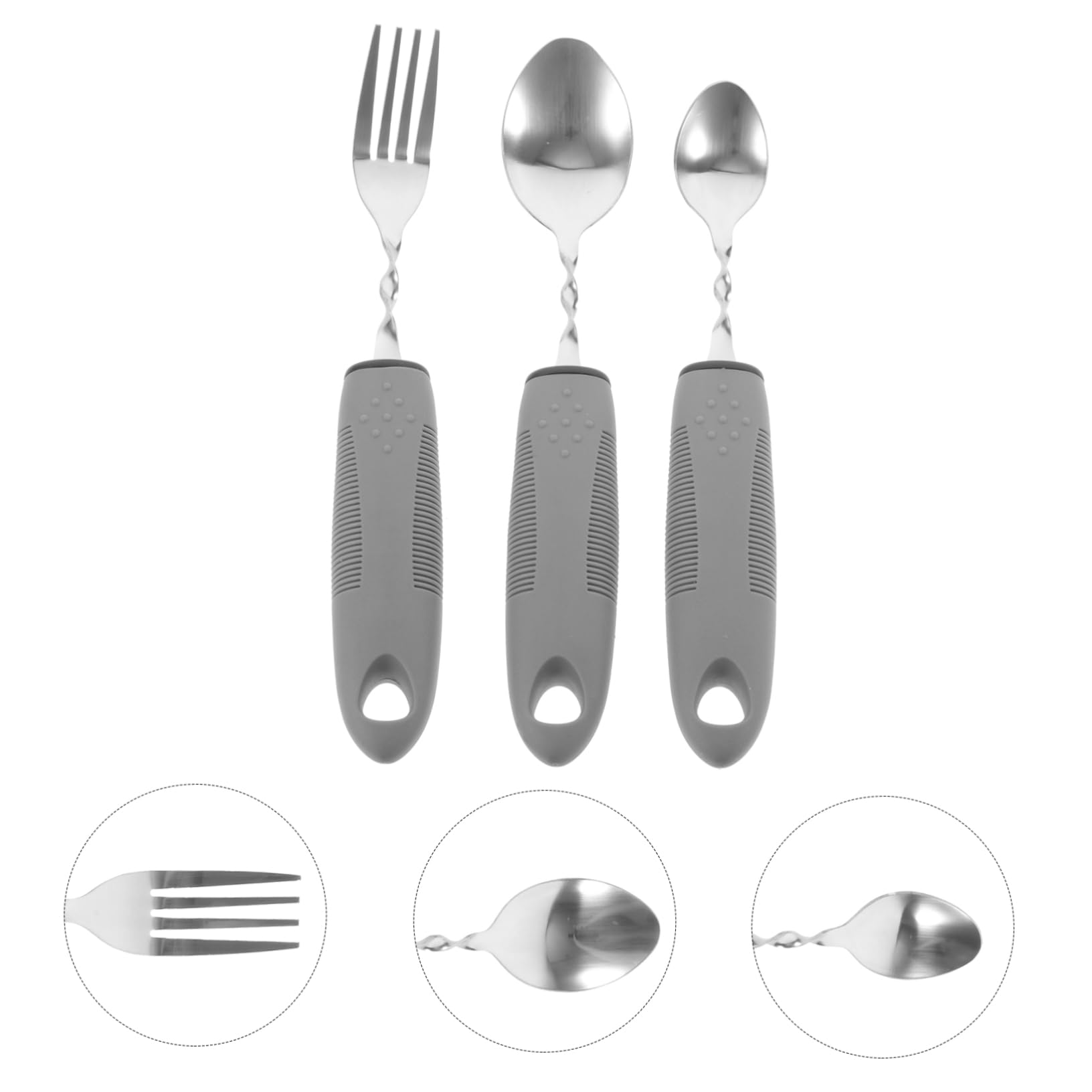 TOVINANNA Adaptive Dishes for Elderly Non-Slip Handle Lightweight and Durable for Travel