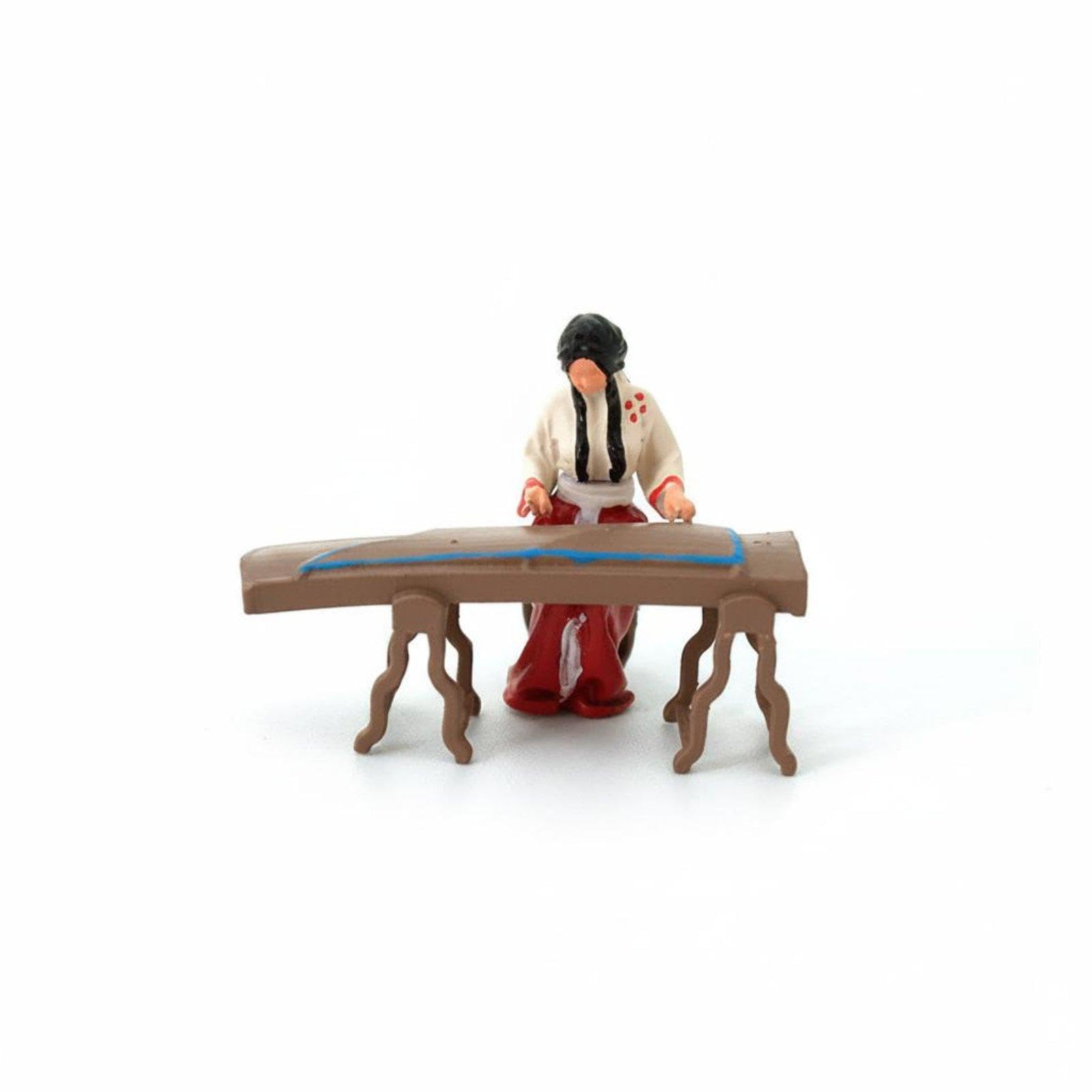 SECRET DESIRE Pipa Player Miniature 1:64 Scale Guqin Player Miniature Photography Prop Ancient Style Musician Figurine for Photo Photography, Display Shelf White Guzheng Girl-image-16