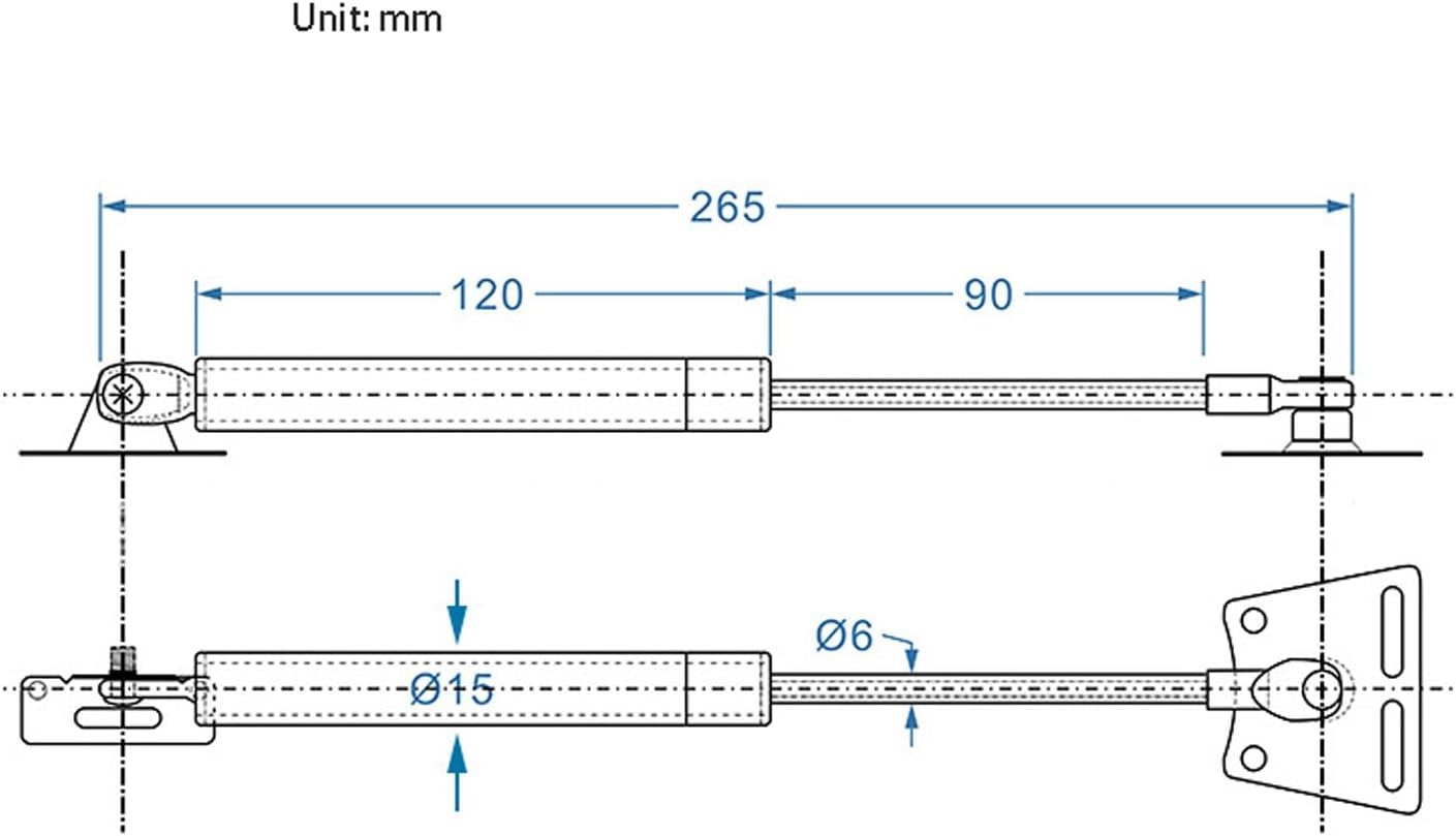 Cabinet gas spring support rod, Pack of 4 10 inches Gas Struts Springs Lift Support for Cabinet Toy Box Locker(Rubber Core,250N)