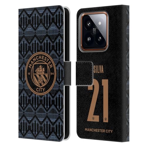 Head Case Designs Officially Licensed Manchester City Man City FC David Silva 2020/21 Players Away Kit Group 1 Leather Book Wallet Case Cover Compatible with Xiaomi 14