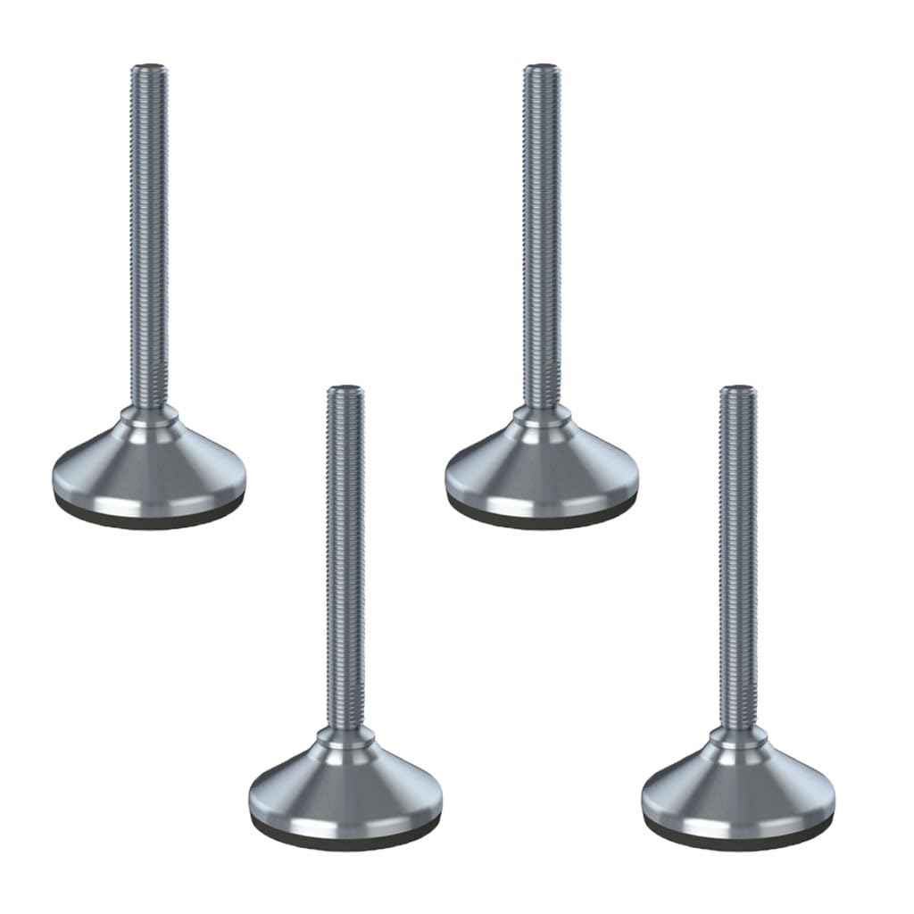 Pie de nivelación inoxidable 16x150x80mm base y almohadilla antivibración 1500kg-Set de 4
