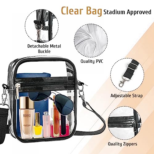 Clear Crossbody Purse Bag - Stadium Approved Concert Sports Bag for Women with Adjustable Strap4