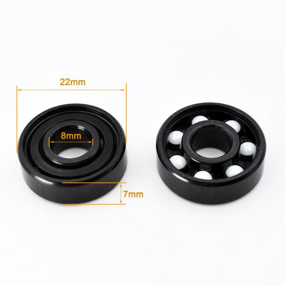 16pcs 608 RS Hybrid Ceramic Ball Beings 8x22x7mm compatible avec rouleau à roulettes rouleaux de skateboard Longboard 608rs