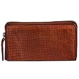  Taschendieb Wien Geldbörse - Cow Laser Cut - Zip Around Wallet, Farbe:Rost