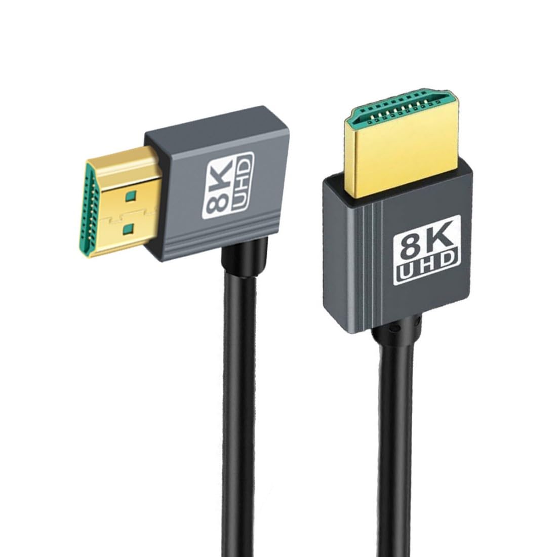 Cable HDMI 2.1 8K 60Hz chenyang ángulo recto 90 grados 48Gbps 4K 120Hz flex 0.5M 8