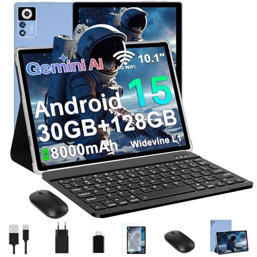 ZIOVO Android 15 Tablet 10 Zoll Gemini AI, 30GB RAM+128GB ROM(TF 1TB), 5G WLAN, Octa-Core 2.0GHz, Widevine L1, 8000mAh, ...