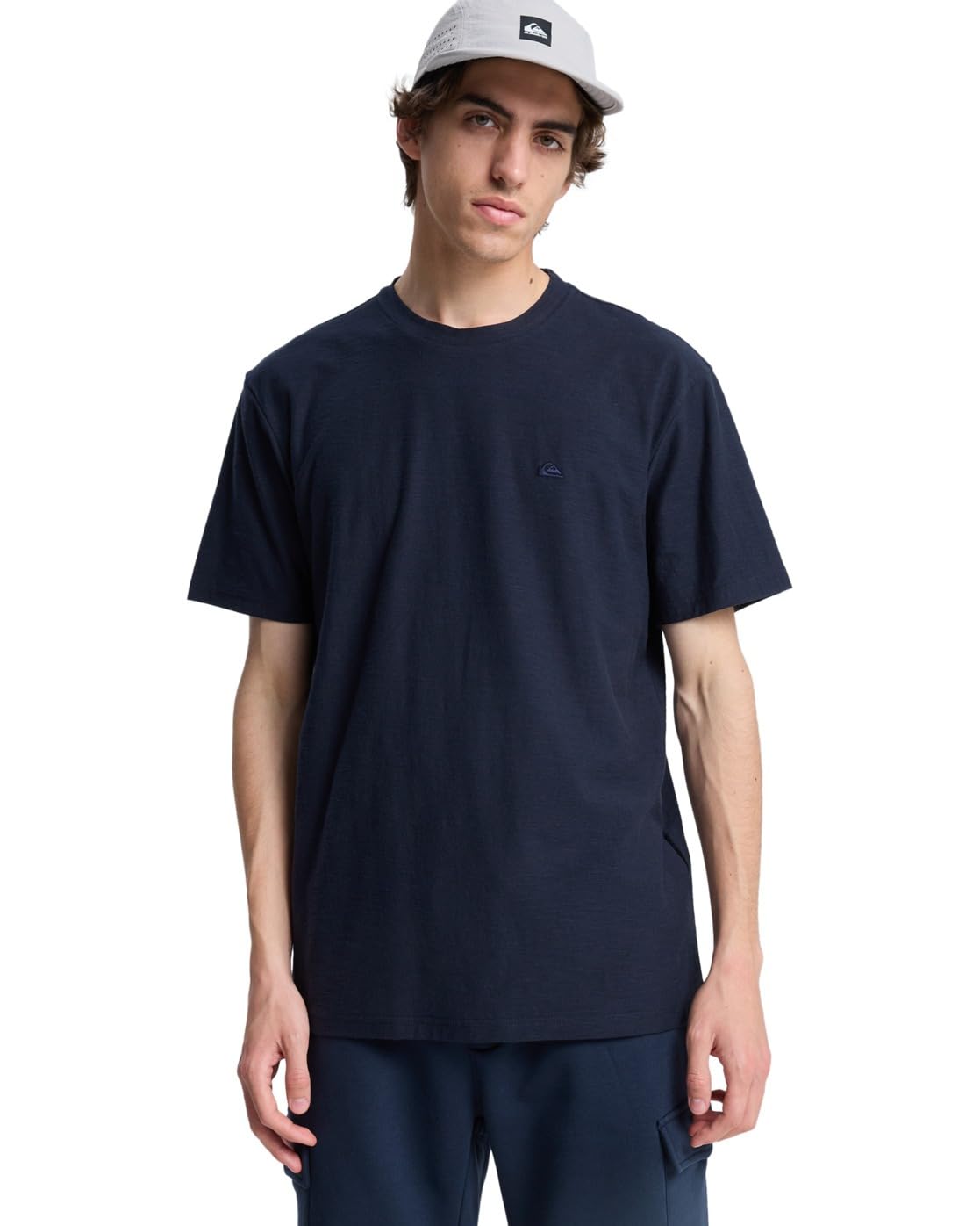 Quiksilver Short-Sleeved Knit top SLUB Roundneck Men's Black S