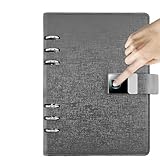 Smart Digital Sketchbook for Drawing & Note-Taking - A5 Notebook with Real Paper Texture, 16GB USB Flash Drive, Fingerprint Unlock, and Multifunctional Organizer for Cards & Receipts,Gray